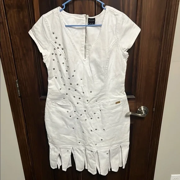 white christmas dresses FUBU Denim Mini Skirt